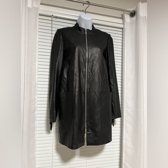 Genuine Leather Fringe Biker Jacket. - Picture 1 of 5